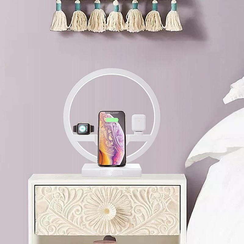 3-in-1 Wireless Charging Station – LED Table Lamp with Fast Charging - GoTypical