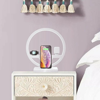 3-in-1 Wireless Charging Station – LED Table Lamp with Fast Charging - GoTypical