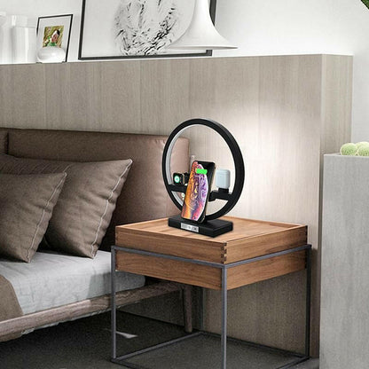 3-in-1 Wireless Charging Station – LED Table Lamp with Fast Charging - GoTypical