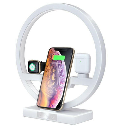 3-in-1 Wireless Charging Station – LED Table Lamp with Fast Charging - GoTypical