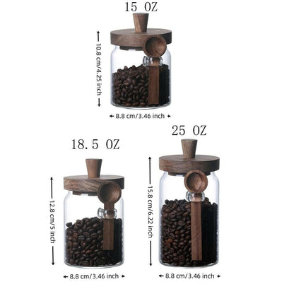 Glass Coffee Jars 3-Piece Set with Spoons – Airtight Storage Containers - GoTypical