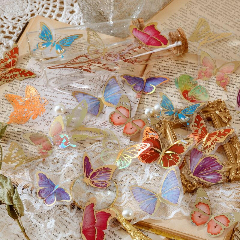 . Transparent Butterfly Decorative Decals – 30 Pcs for Phone & Laptop - GoTypical