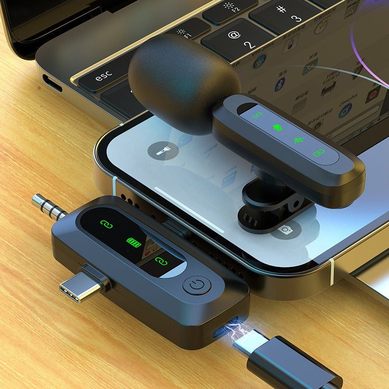 Wireless lavalier microphone J3 three in one interface intelligent sound collection and noise reduction lavalier microphone.
