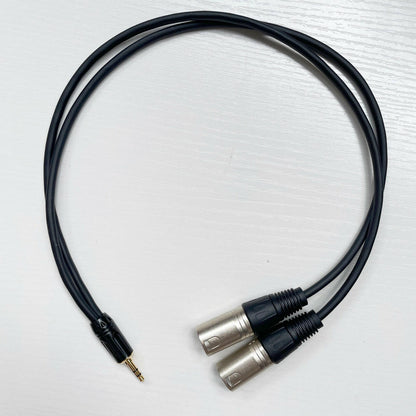 . 3.5mm to Dual XLR Audio Cable – Bare Copper, Black Sheath - GoTypical