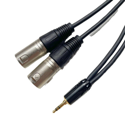 . 3.5mm to Dual XLR Audio Cable – Bare Copper, Black Sheath - GoTypical