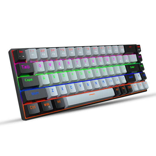 New 68 key RGB luminous esports game with blue and red axis mechanical keyboard laptop MAC 60%.