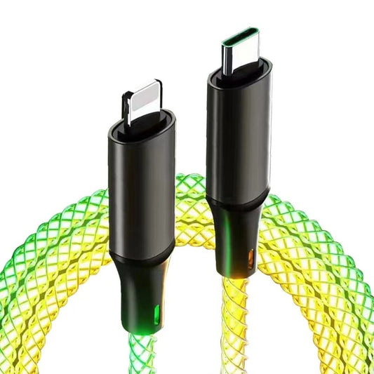 Data cable car luminous breathing gradient PD60W 27W super fast charging suitable for Apple Android Type