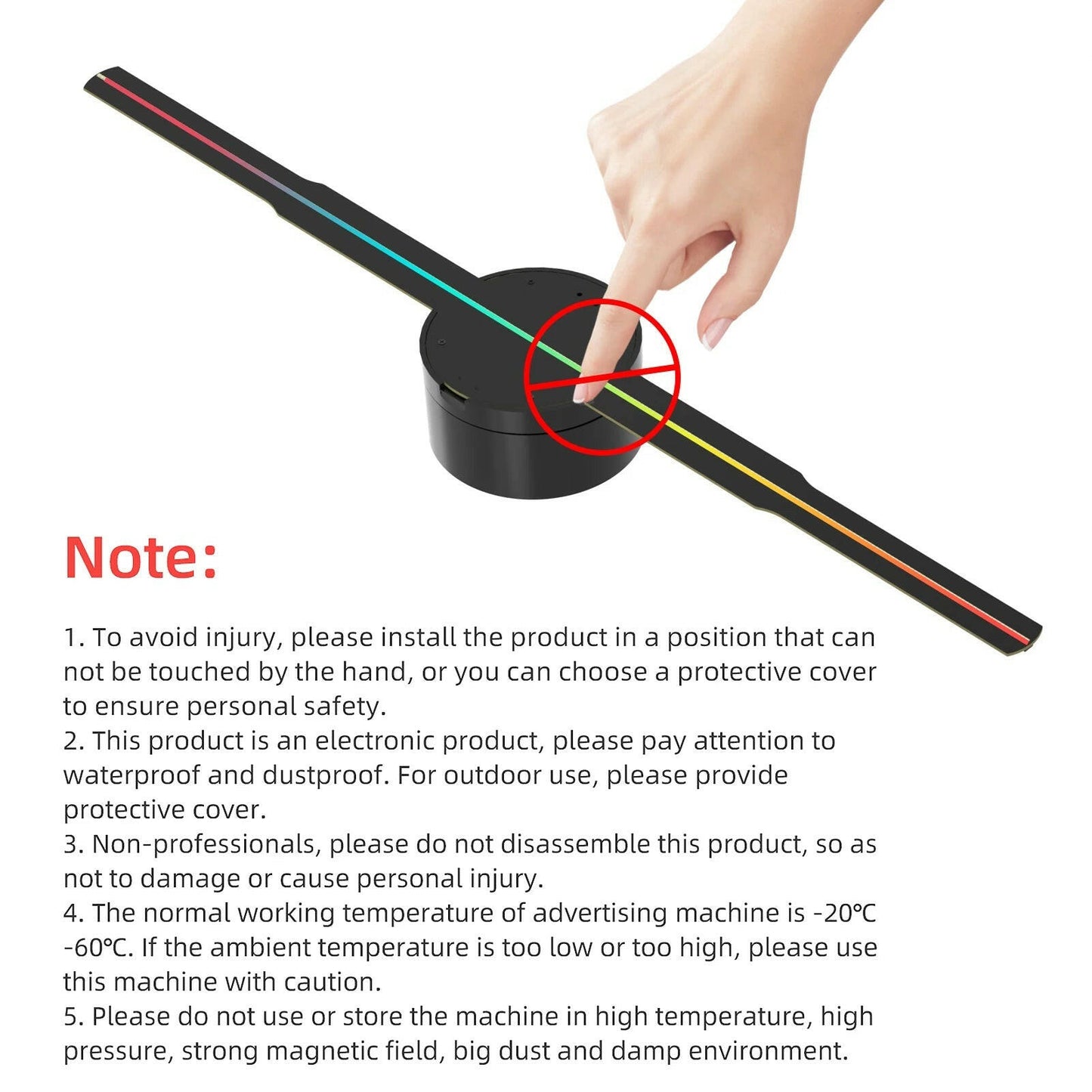 3D Hologram Projector Fan – 42cm Commercial WiFi Remote Advertising Display - GoTypical