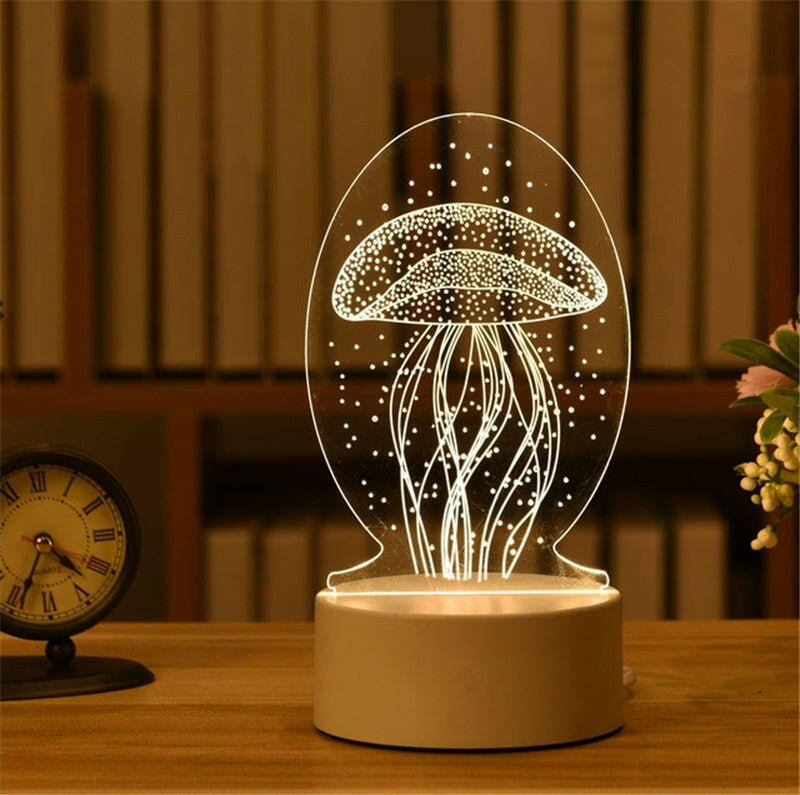 . 3D Night Light LED Table Light – Touch Control, Colorful Illumination - GoTypical