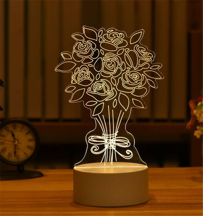 . 3D Night Light LED Table Light – Touch Control, Colorful Illumination - GoTypical