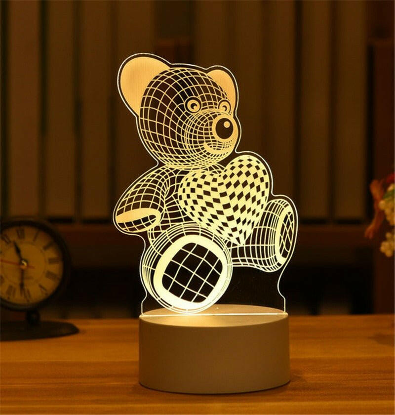. 3D Night Light LED Table Light – Touch Control, Colorful Illumination - GoTypical