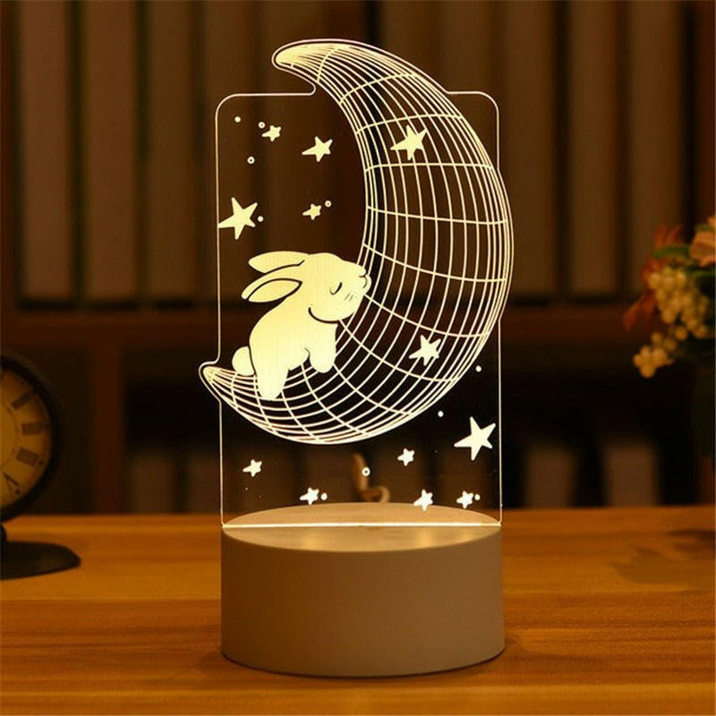 . 3D Night Light LED Table Light – Touch Control, Colorful Illumination - GoTypical