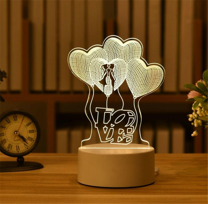 . 3D Night Light LED Table Light – Touch Control, Colorful Illumination - GoTypical