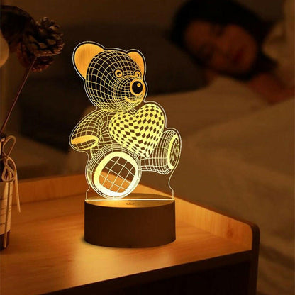 . 3D Night Light LED Table Light – Touch Control, Colorful Illumination - GoTypical