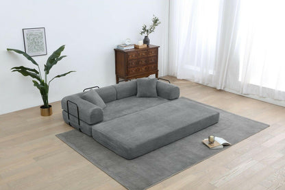 4 - in - 1 Convertible Sofa Bed - 77.9 Inch Modular Floor Couch - GoTypical