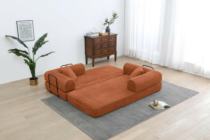 4 - in - 1 Convertible Sofa Bed - 77.9 Inch Modular Floor Couch - GoTypical
