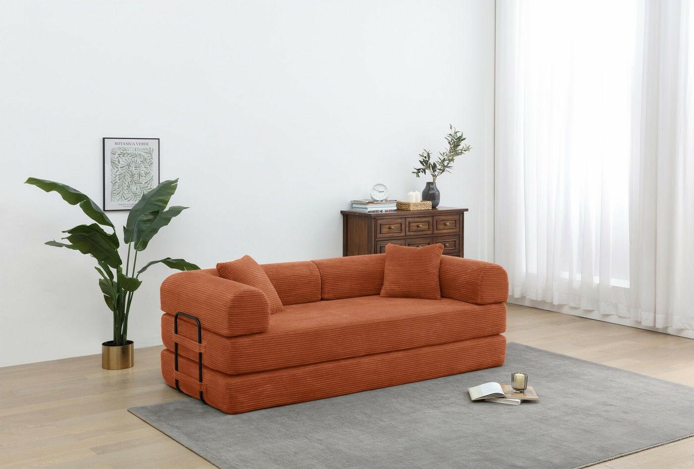 4 - in - 1 Convertible Sofa Bed - 77.9 Inch Modular Floor Couch - GoTypical