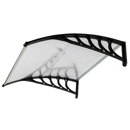 Polycarbonate Door Awning 40x40 – Clear Weather-Resistant Canopy - GoTypical