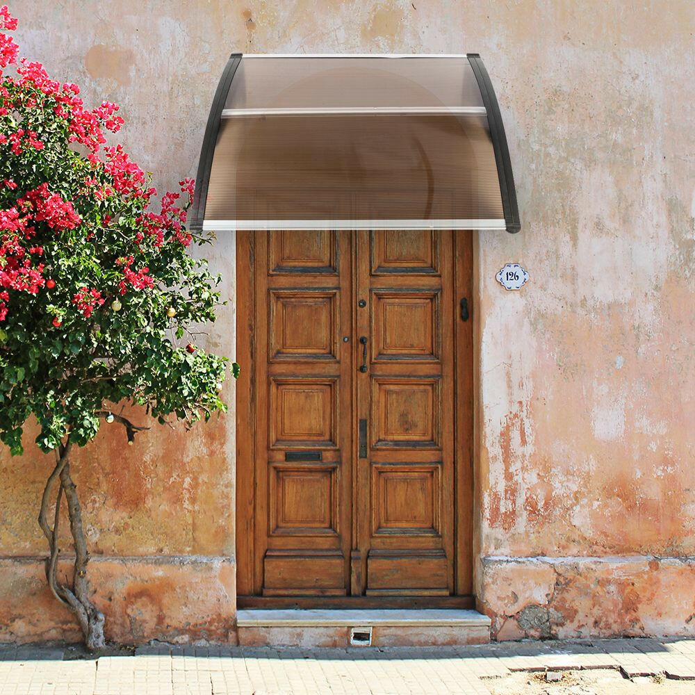 Polycarbonate Door Awning 40x40 – Clear Weather-Resistant Canopy - GoTypical