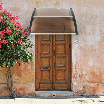 Polycarbonate Door Awning 40x40 – Clear Weather-Resistant Canopy - GoTypical