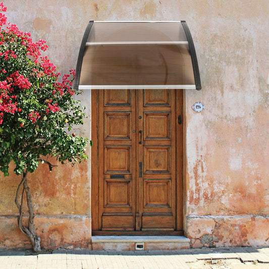 Polycarbonate Door Awning 40x40 – Clear Weather-Resistant Canopy - GoTypical