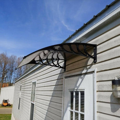 Polycarbonate Door Awning 40x40 – Clear Weather-Resistant Canopy - GoTypical