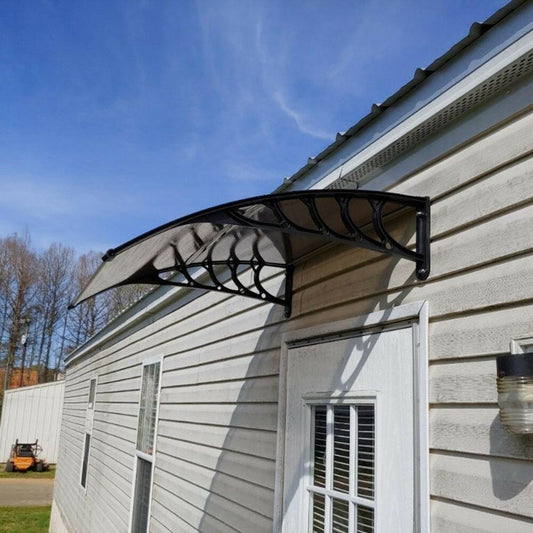 Polycarbonate Door Awning 40x40 – Clear Weather-Resistant Canopy - GoTypical