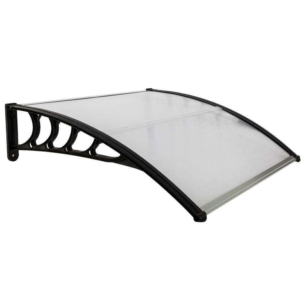 Polycarbonate Door Awning 40x40 – Clear Weather-Resistant Canopy - GoTypical