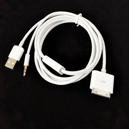 Suitable for iPhone 4S, iPod, AUX car audio cable, phone USB charging data cable, 1.5 meters
