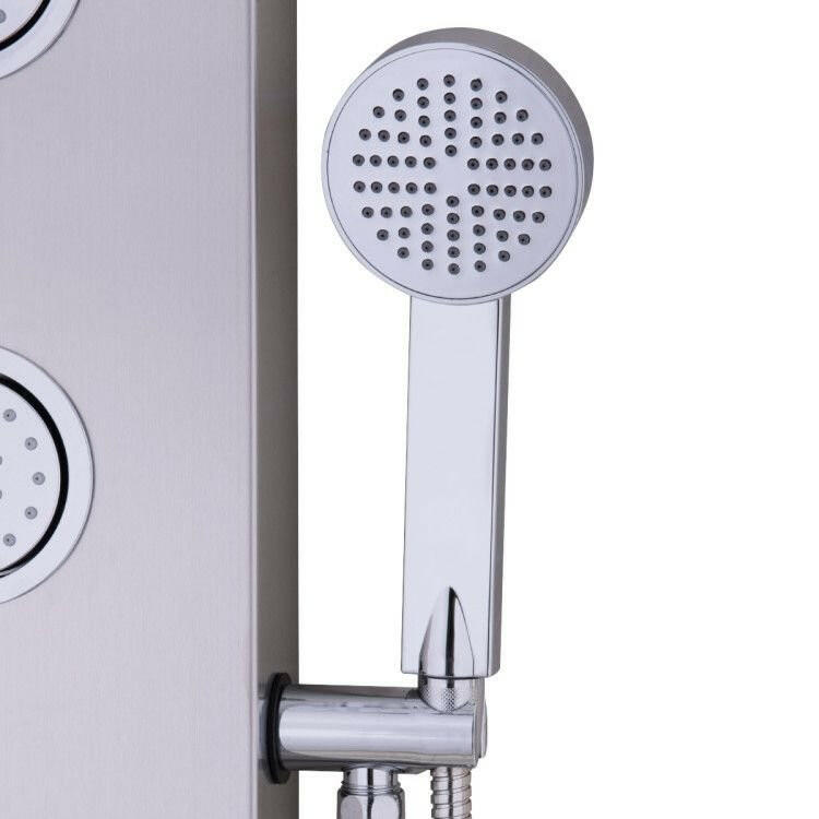 . 47 Inch Stainless Steel Shower Panel with Massage Jets - GoTypical