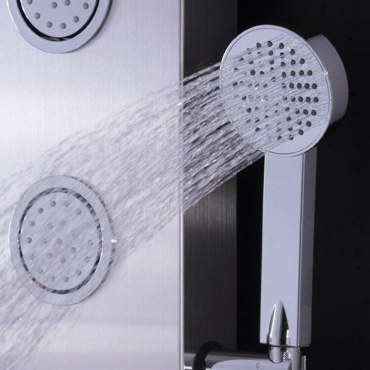 . 47 Inch Stainless Steel Shower Panel with Massage Jets - GoTypical