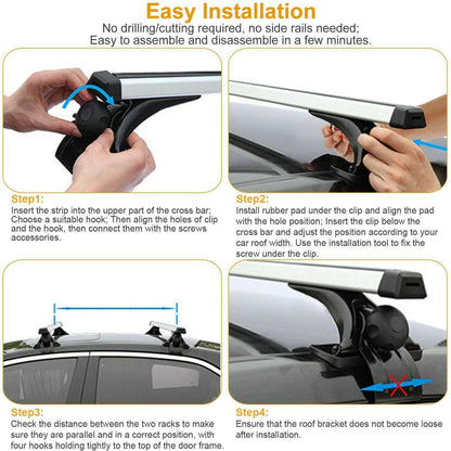 . Aluminum Roof Rack Cross Bars – Universal Fit, 165LBS Capacity - GoTypical