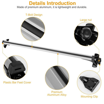 . Aluminum Roof Rack Cross Bars – Universal Fit, 165LBS Capacity - GoTypical