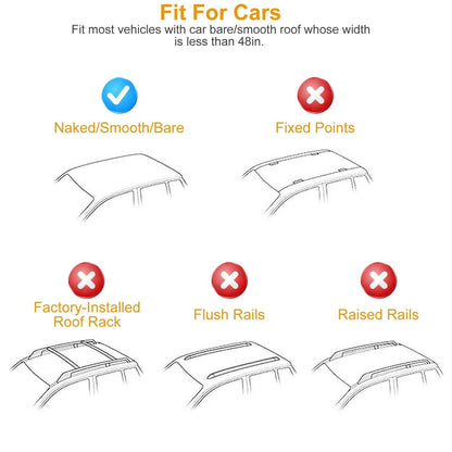 . Aluminum Roof Rack Cross Bars – Universal Fit, 165LBS Capacity - GoTypical