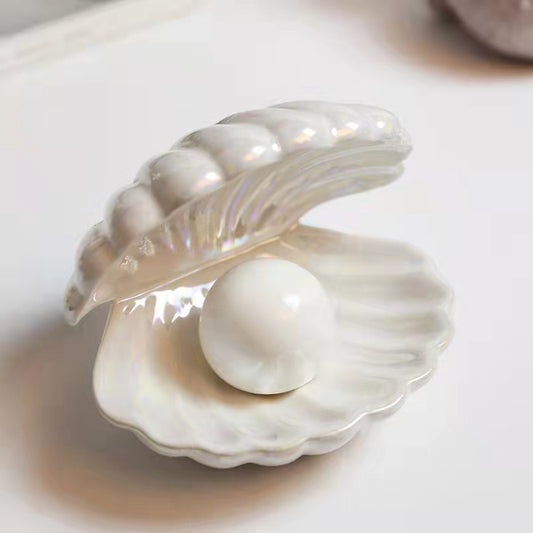 Creative Shell Night Light Bedroom Headlight Nordic Internet Celebrity Girl Heart Dream Pearl Ceramic Light Desktop Decoration.