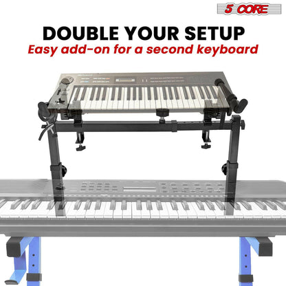 2-Tier Adjustable Keyboard Stand Attachment – Universal Fit 60lbs Capacity - GoTypical