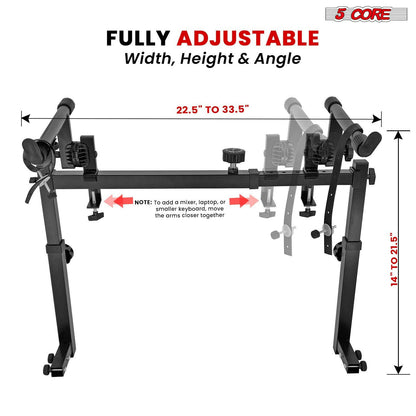 2-Tier Adjustable Keyboard Stand Attachment – Universal Fit 60lbs Capacity - GoTypical