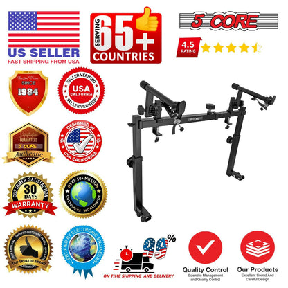 2-Tier Adjustable Keyboard Stand Attachment – Universal Fit 60lbs Capacity - GoTypical