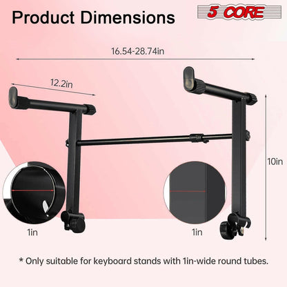 5 Core 2-Tier Adjustable Keyboard Stand Extension – Black Metal Adapter - GoTypical