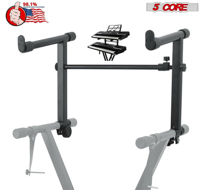 5 Core 2-Tier Adjustable Keyboard Stand Extension – Black Metal Adapter - GoTypical