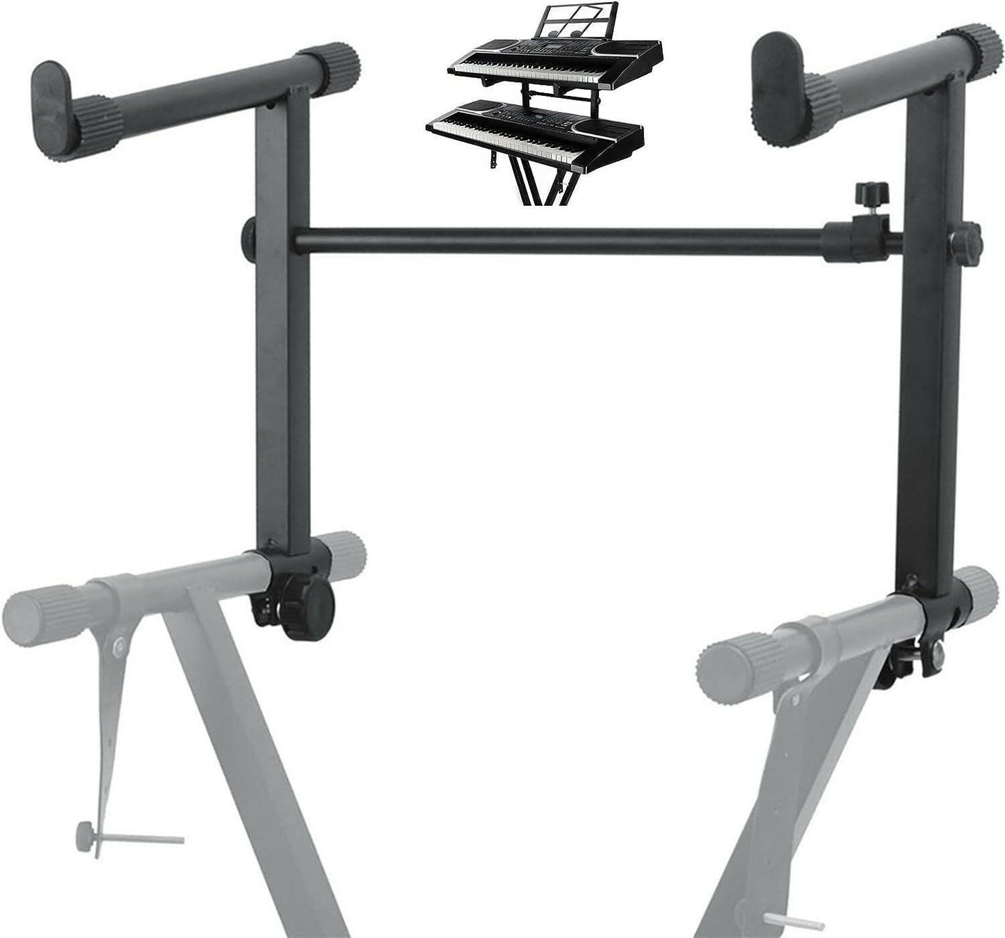 5 Core 2-Tier Adjustable Keyboard Stand Extension – Black Metal Adapter - GoTypical