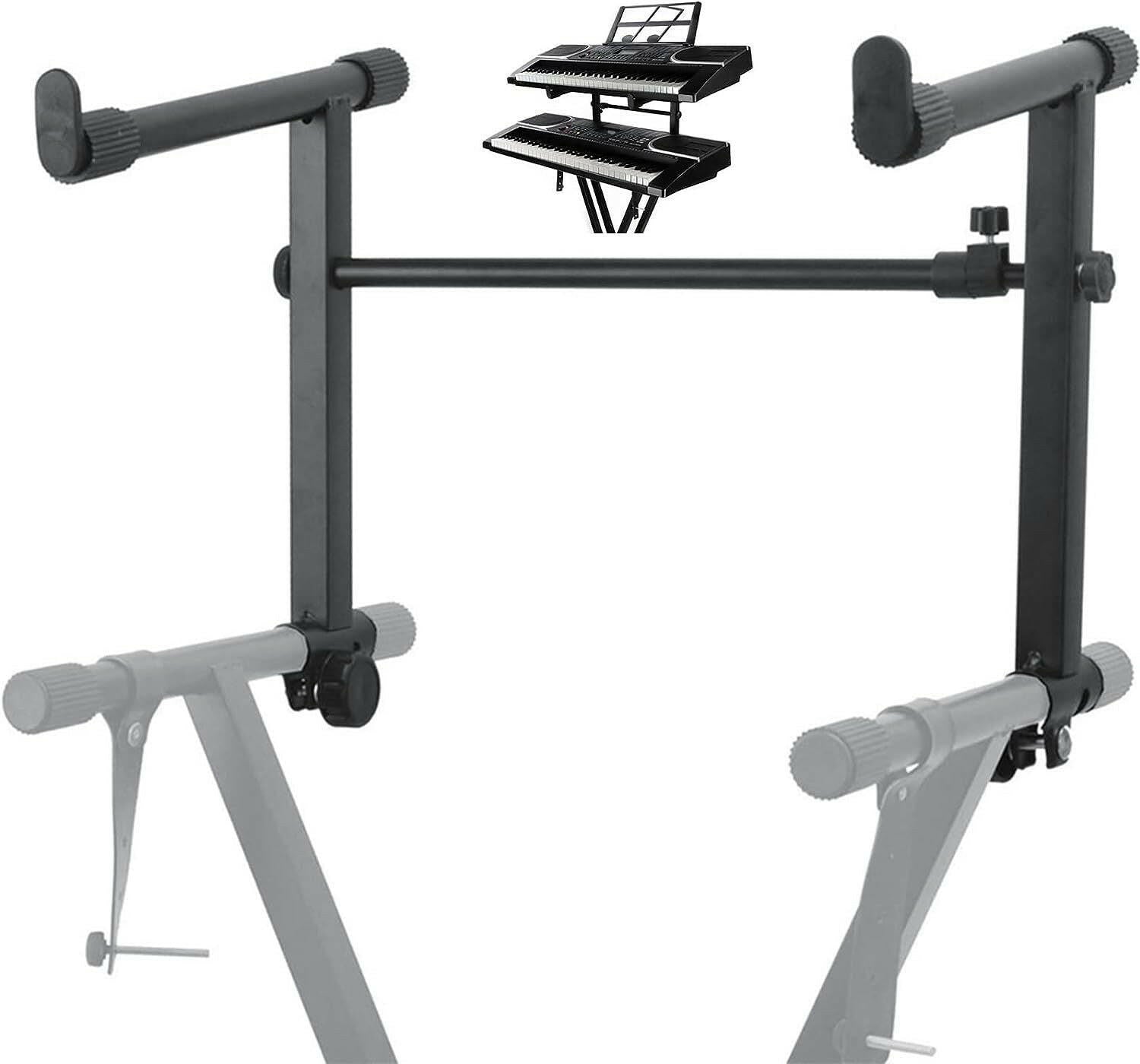 5 Core 2-Tier Adjustable Keyboard Stand Extension – Black Metal Adapter - GoTypical