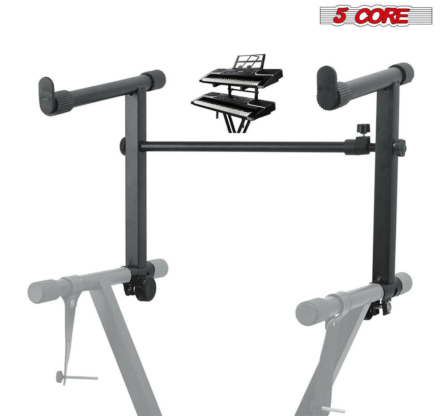 5 Core 2-Tier Adjustable Keyboard Stand Extension – Black Metal Adapter - GoTypical