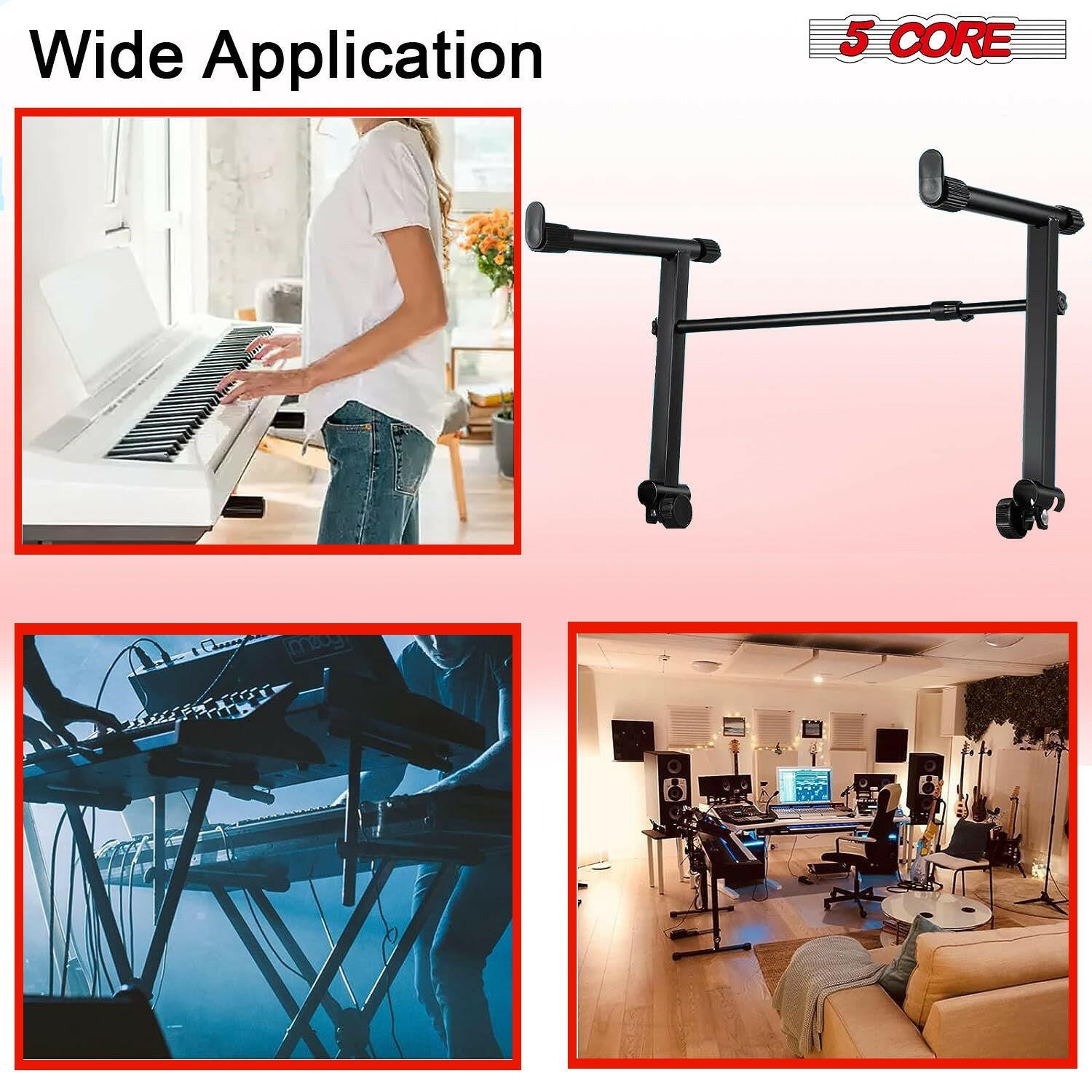 5 Core 2-Tier Adjustable Keyboard Stand Extension – Black Metal Adapter - GoTypical