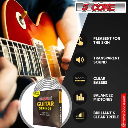 5 Core Bass Guitar Strings – Extra Light Gauge Brass Phosphor Bronze - GoTypical