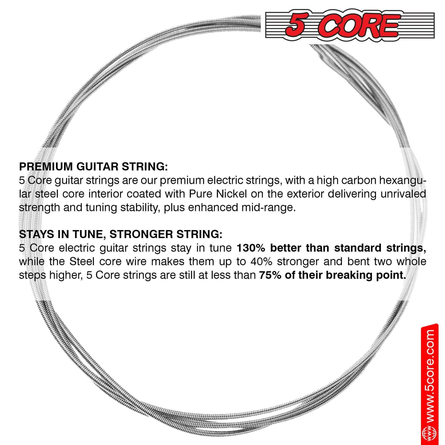 5 Core Bass Guitar Strings – Extra Light Gauge Brass Phosphor Bronze - GoTypical