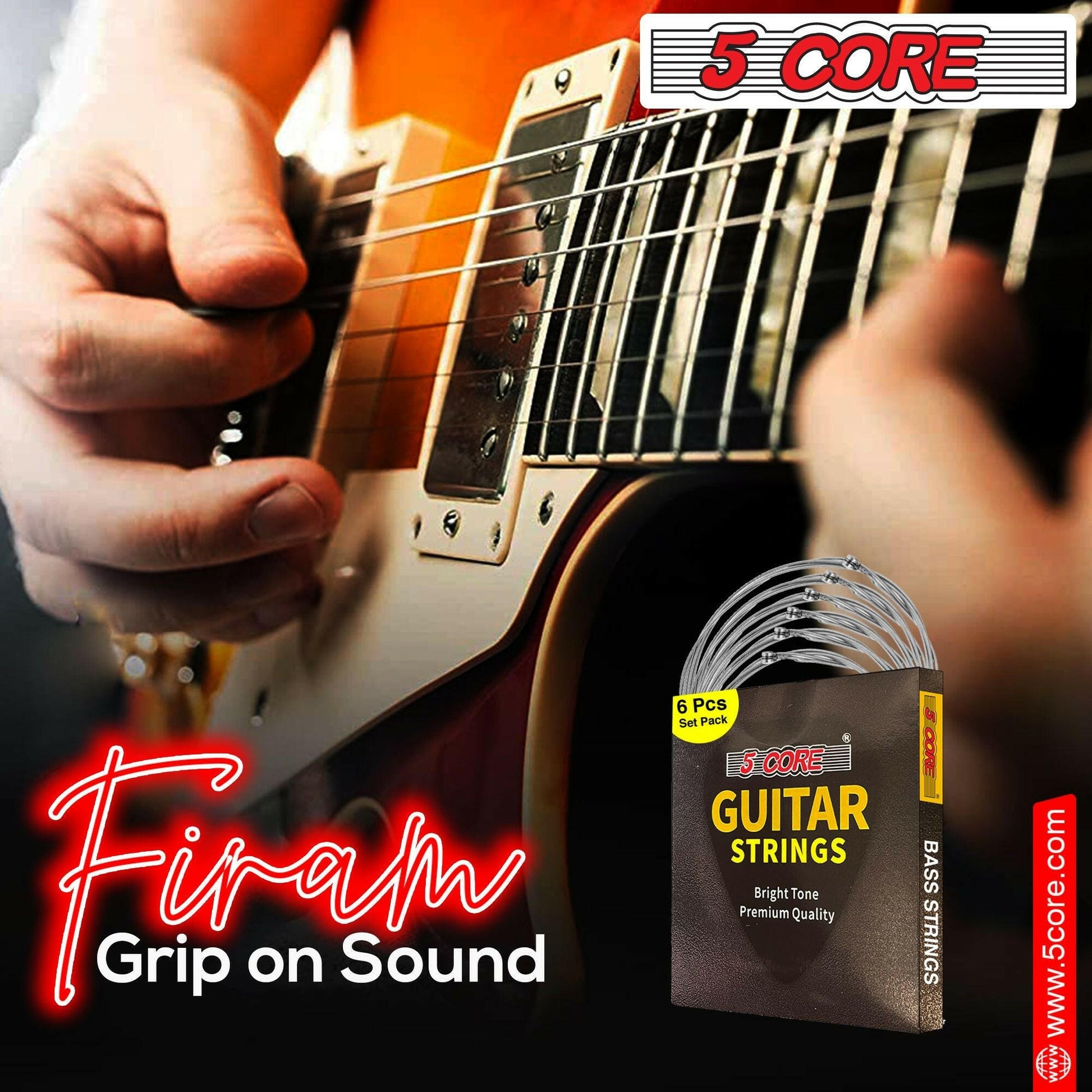 5 Core Bass Guitar Strings – Extra Light Gauge Brass Phosphor Bronze - GoTypical