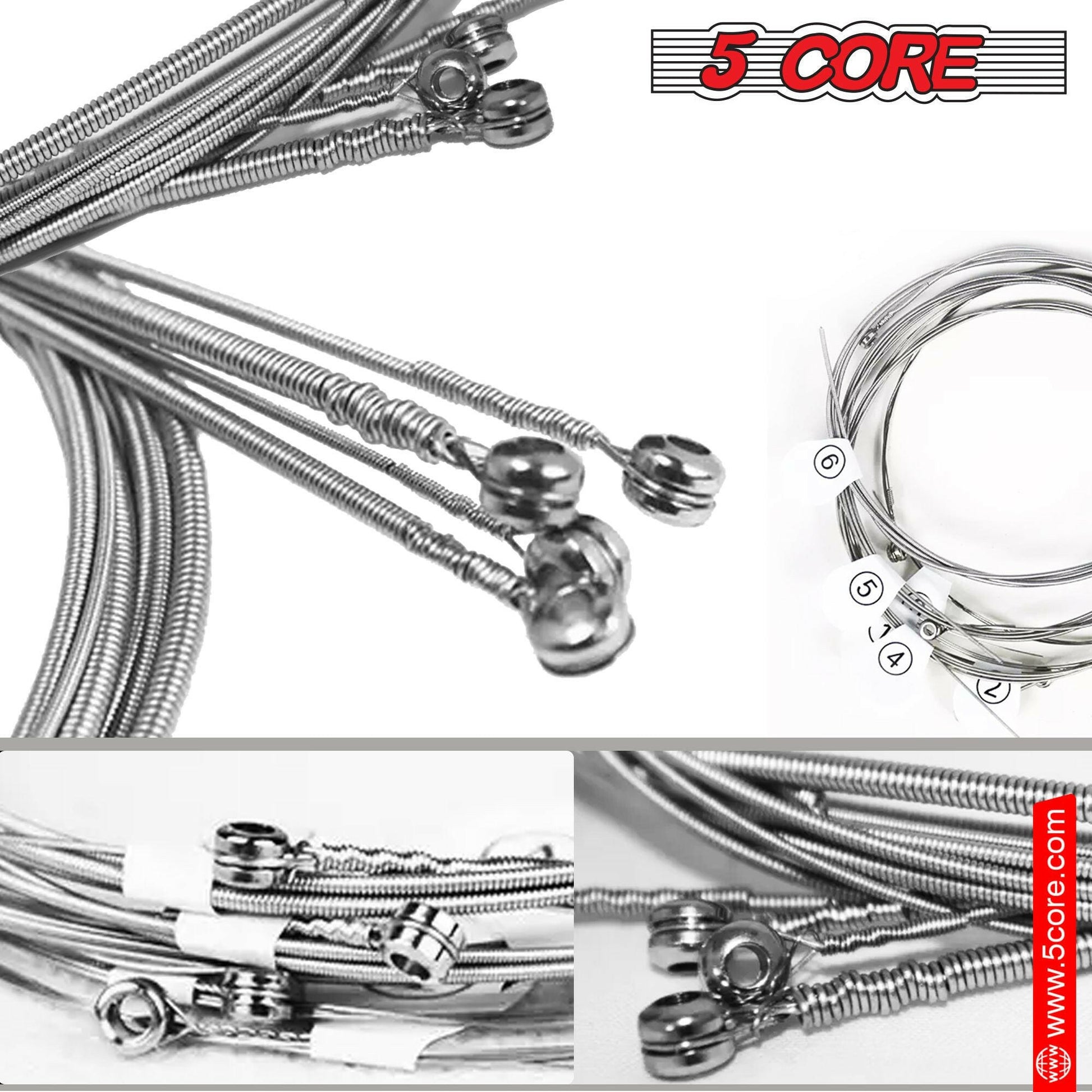 5 Core Bass Guitar Strings – Extra Light Gauge Brass Phosphor Bronze - GoTypical