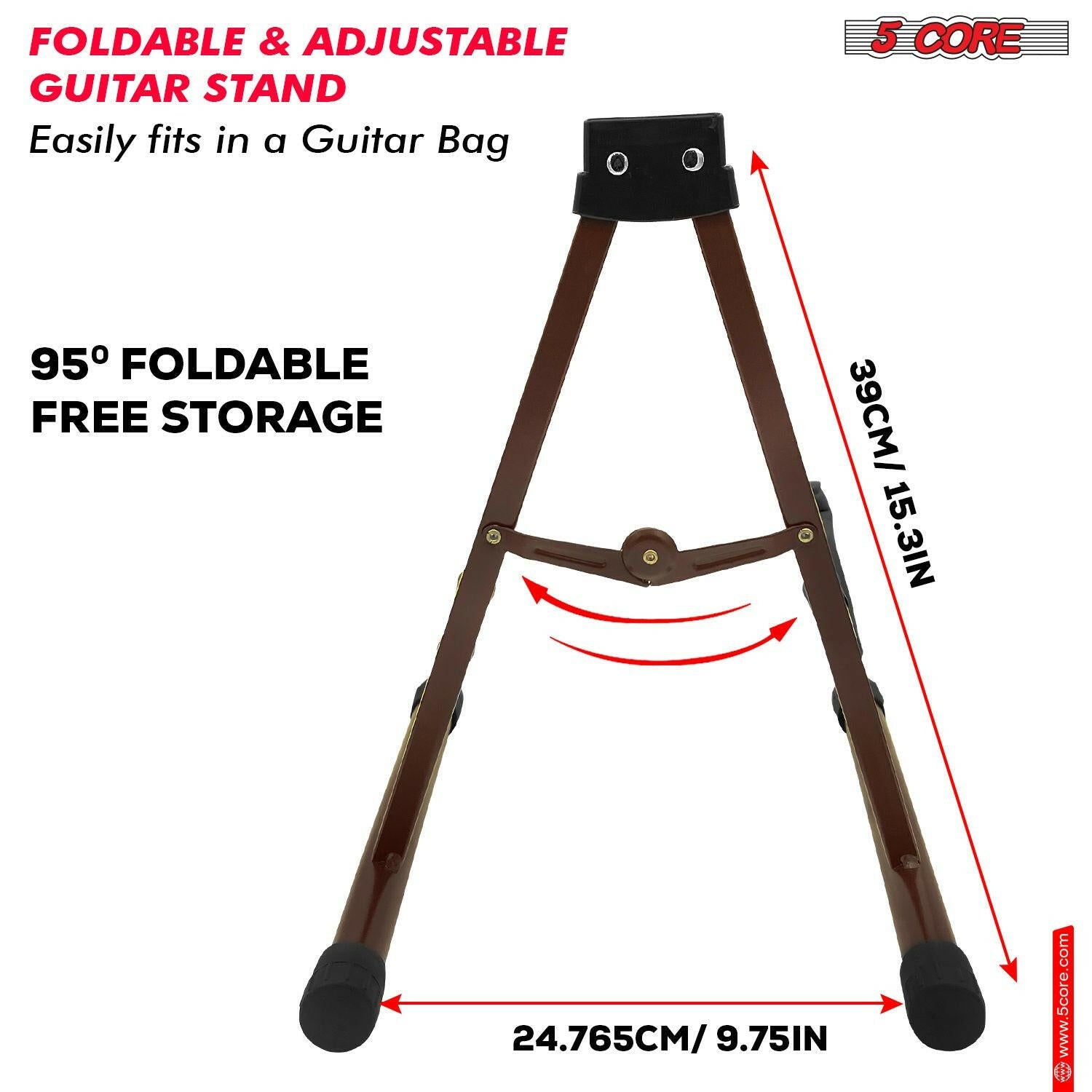 5 Core Guitar Stand – Foldable A-Frame with EVA Foam and Rubber Pads - GoTypical