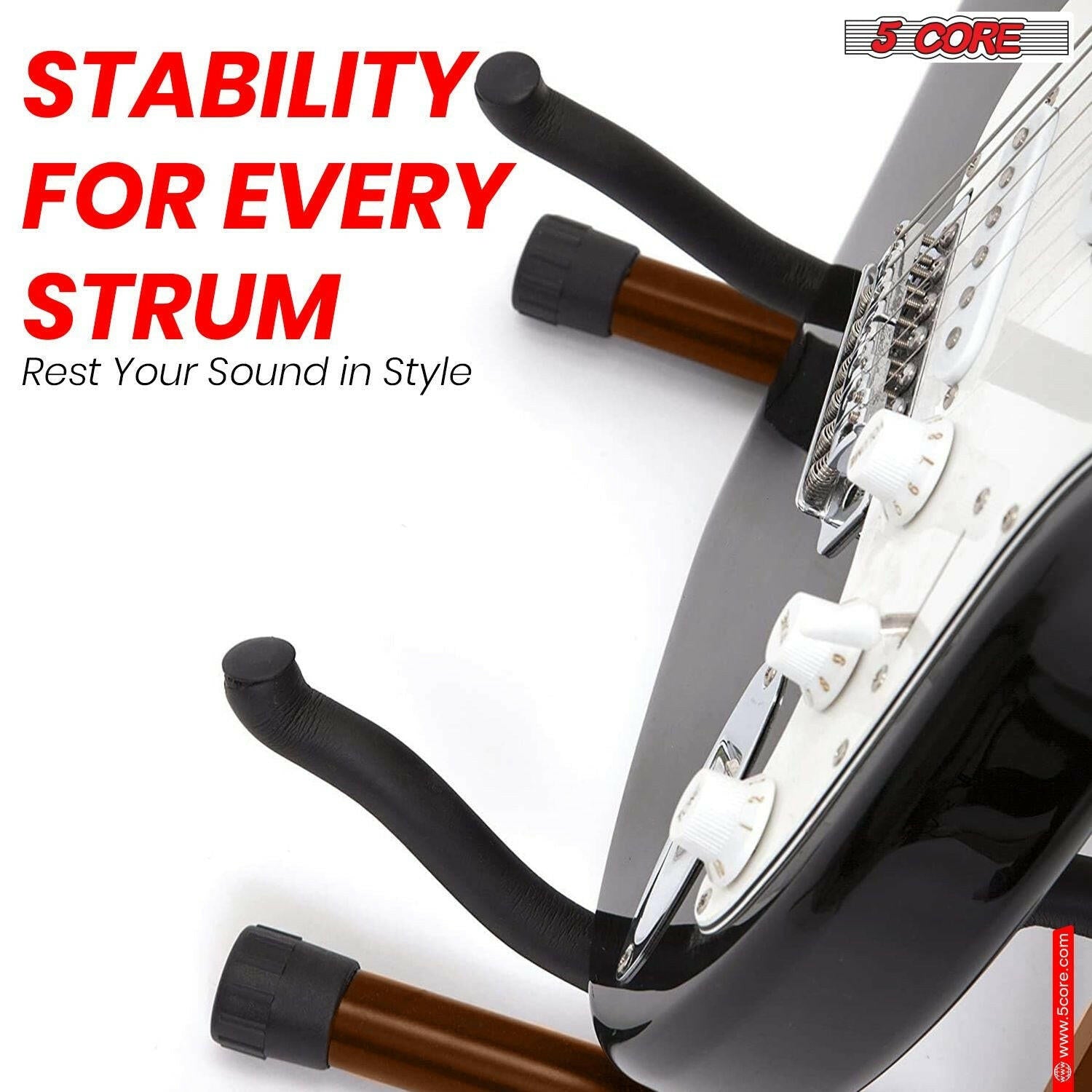 5 Core Guitar Stand – Foldable A-Frame with EVA Foam and Rubber Pads - GoTypical